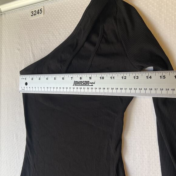 Fashion Nova Women Dress XS Black Bodycon Amari Ribbed Midi Dress Long Sleeve - Picture 4 of 7